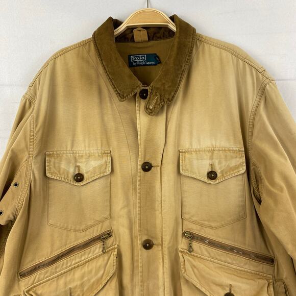 Vintage Polo Ralph Lauren Men Barn Chore Field Hunting Coat Jacket XL Tan Canvas - Picture 11 of 11